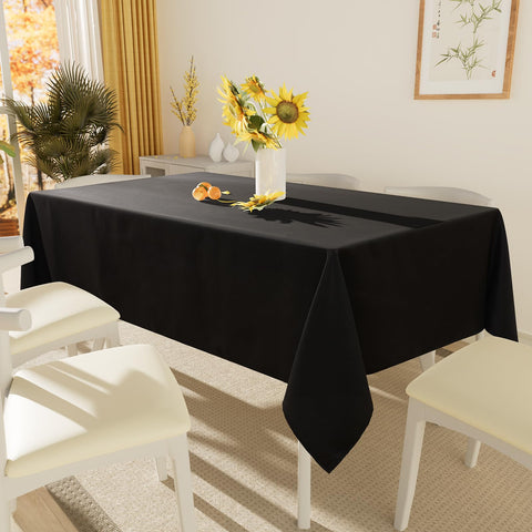 Smiry black rectangle table cloth adds subtle elegance to casual or formal settings.