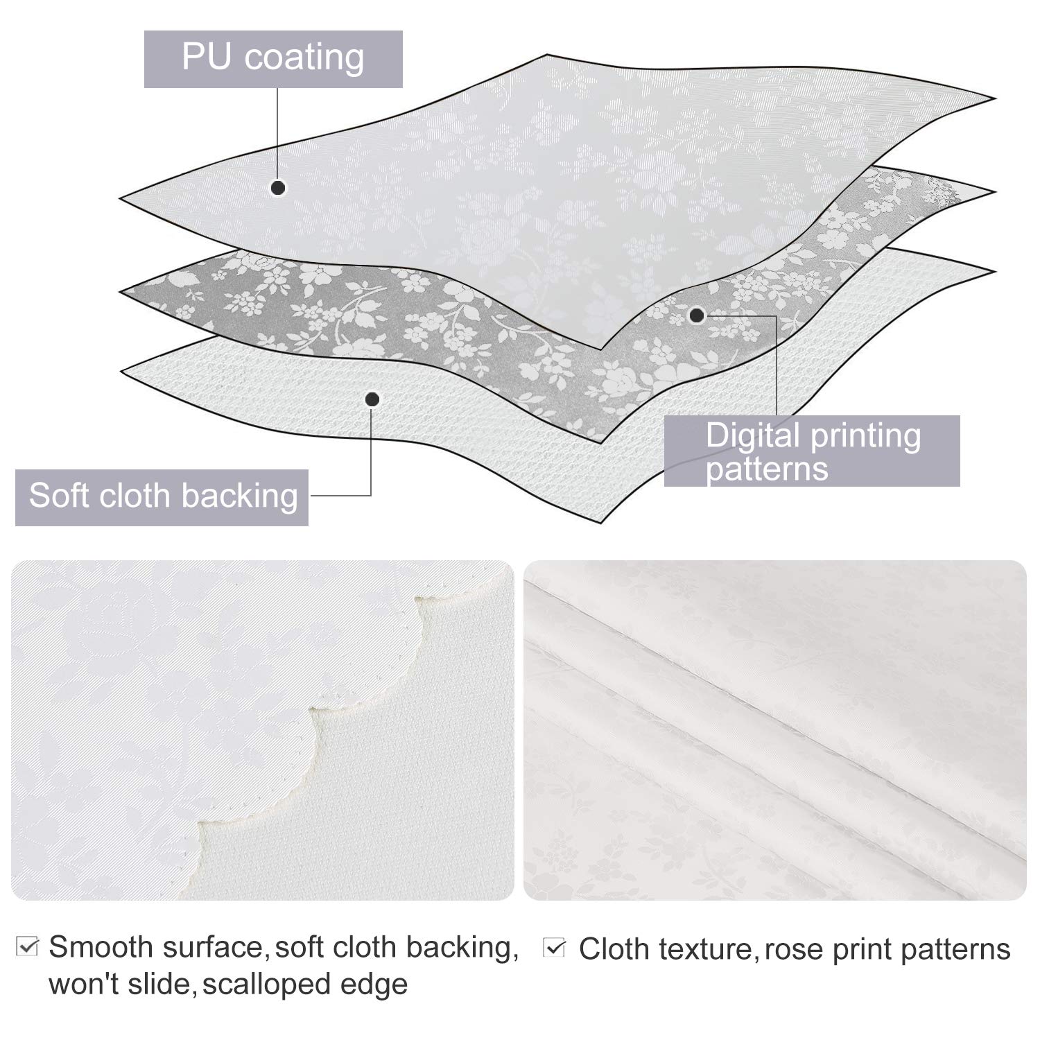 Smiry white table cloth is easy to wipe clean after meals