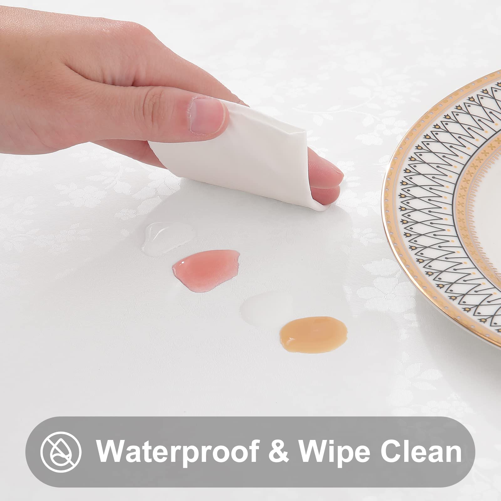Smiry white rectangle table cloth offers soft drape for a premium look