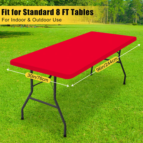Smiry rectangle tablecloth with flannel backing protects the table surface