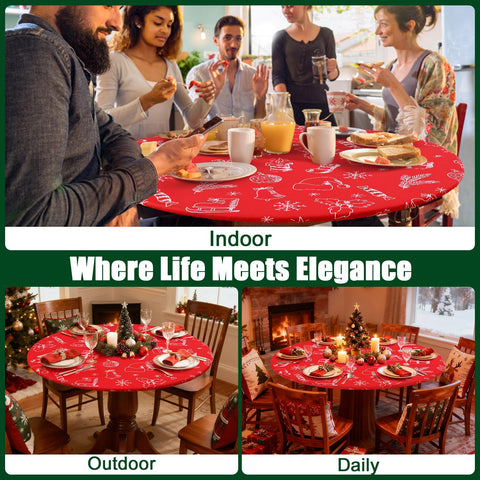 Smiry round spandex tablecloth in teal is durable for regular use.