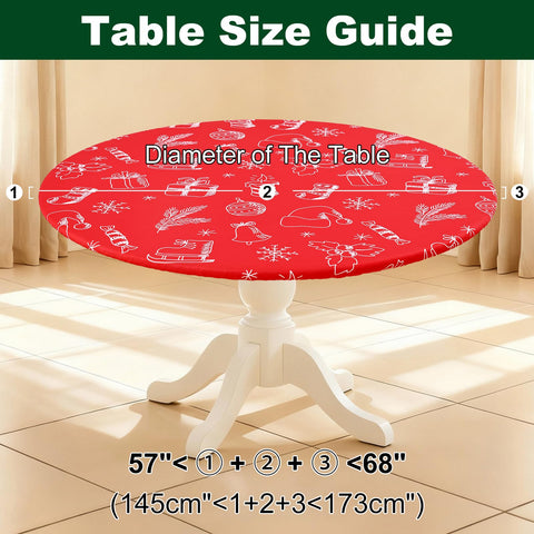 Smiry round spandex tablecloth for 57-68 inch round tables fits securely.