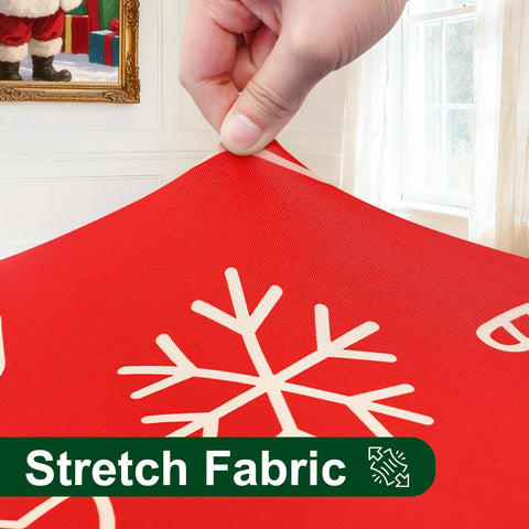 Smiry round spandex tablecloth waterproof finish keeps spills on surface for outdoor use.