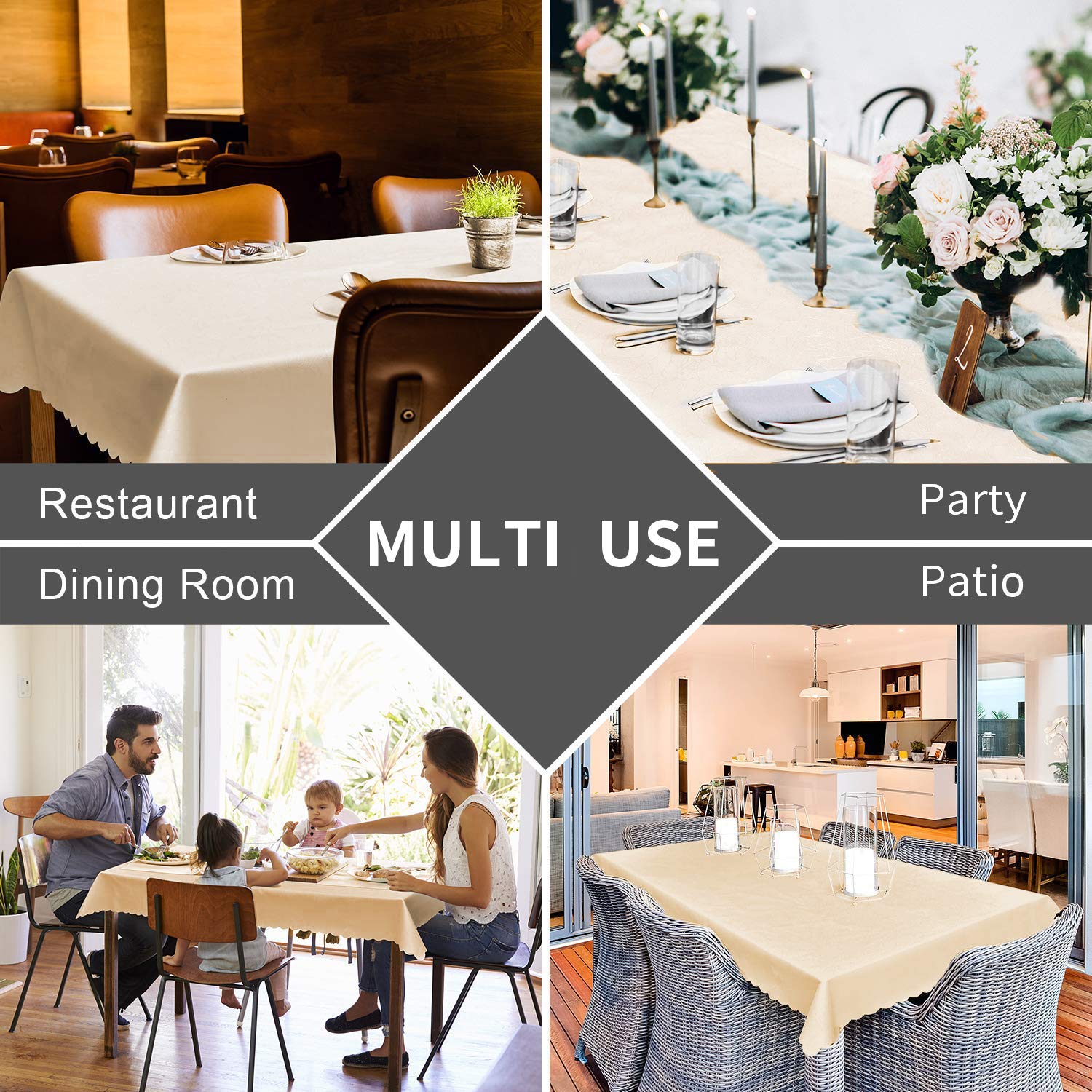 Smiry round table cloth works for indoor and outdoor use with cozy ambience.