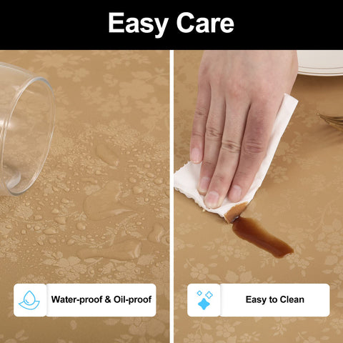 Smiry heavy duty vinyl table cloth provides a nice drape and reliable no slip stability.
