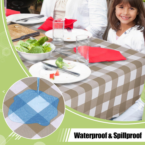Smiry table cloth with soft flannel backing prevents slipping and scratches.
