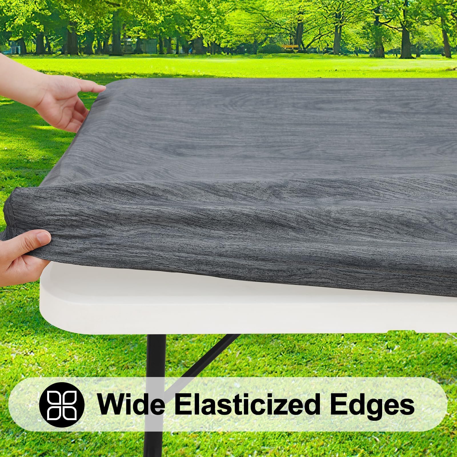 Smiry waterproof vinyl table cloth ideal for spillproof meals and quick cleanup.