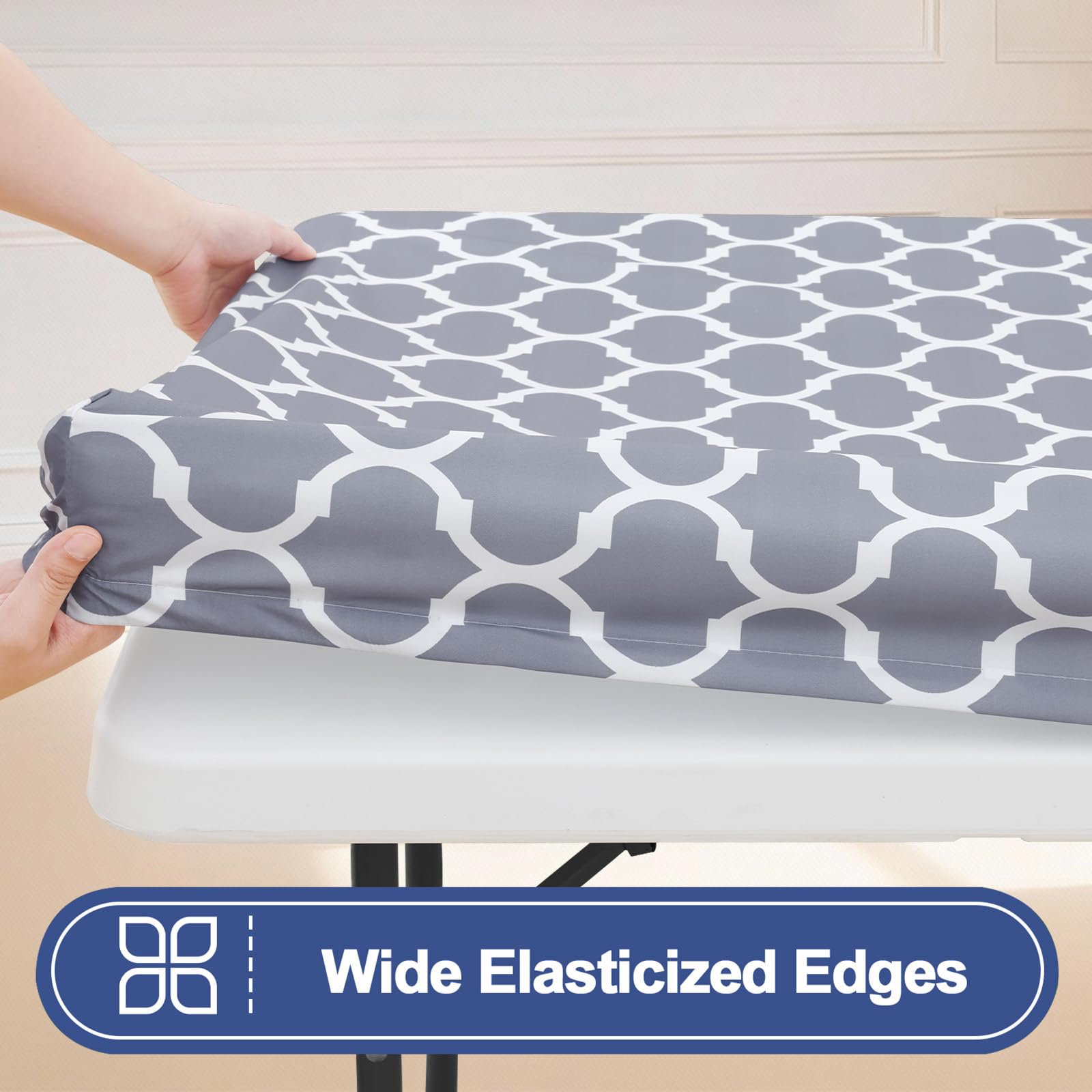 Smiry TPU-backed rectangle tablecloth offers durable protection for indoor and outdoor tables