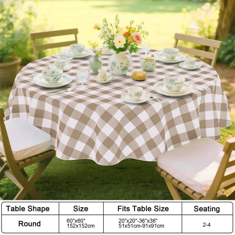 Smiry tablecloth protects tables while showcasing stylish plaid during family dinners