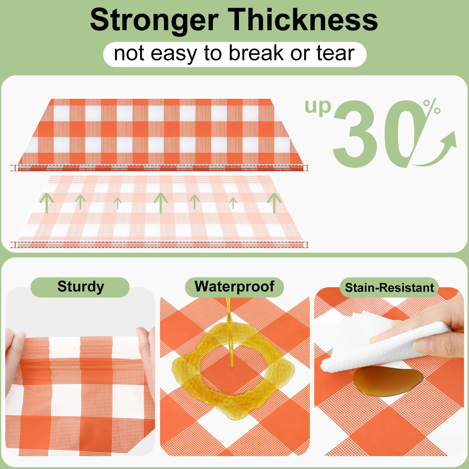 Smiry waterproof PEVA tablecloth protects surfaces and wipes clean after meals.