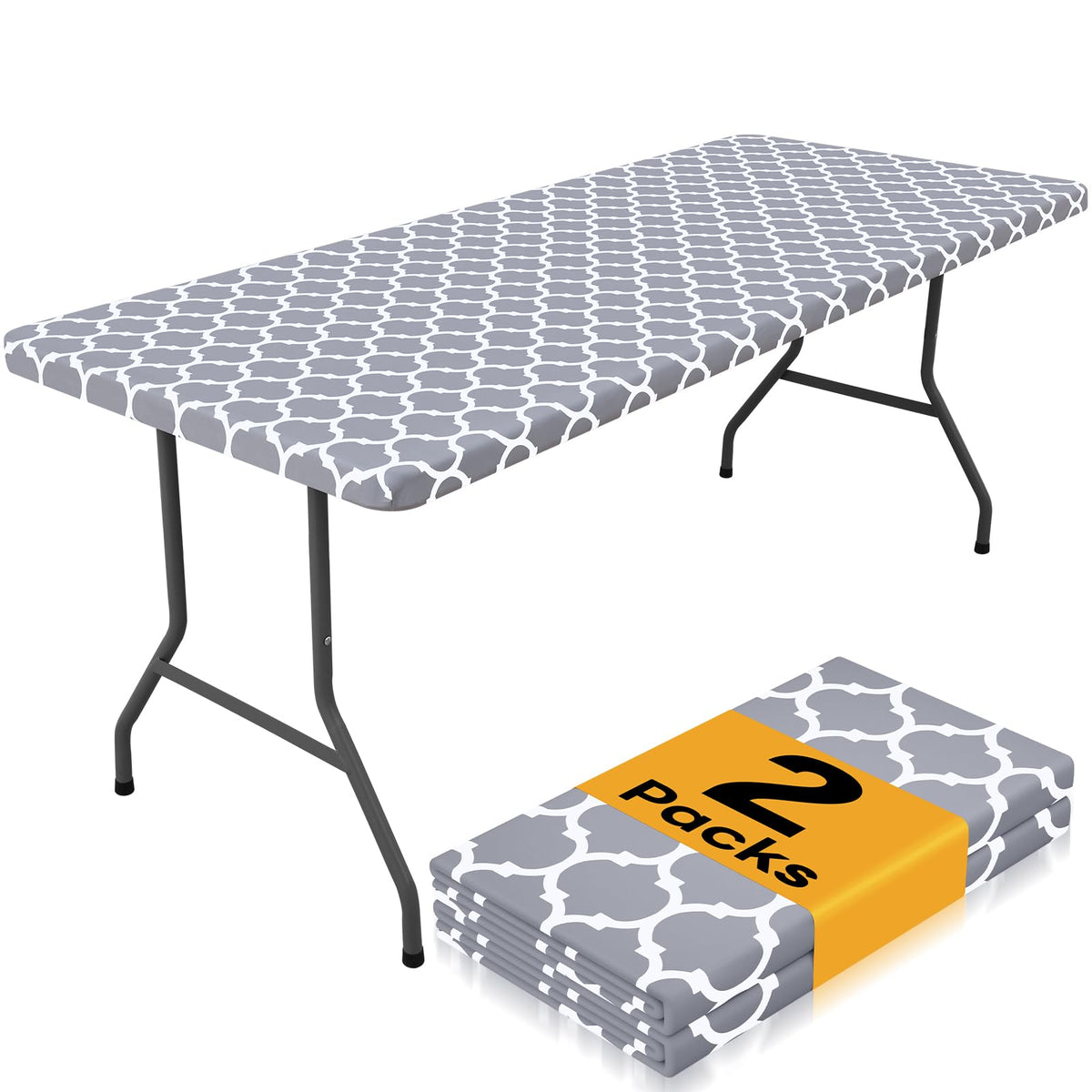 Smiry waterproof rectangle tablecloth in grey 30x72 protects surfaces from spills