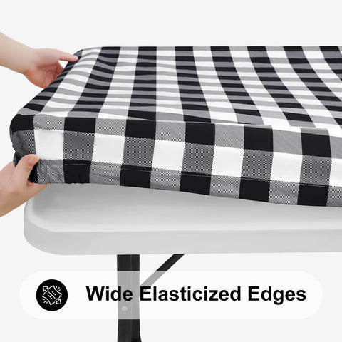 Smiry waterproof vinyl tablecloth protects surfaces during messy meals.