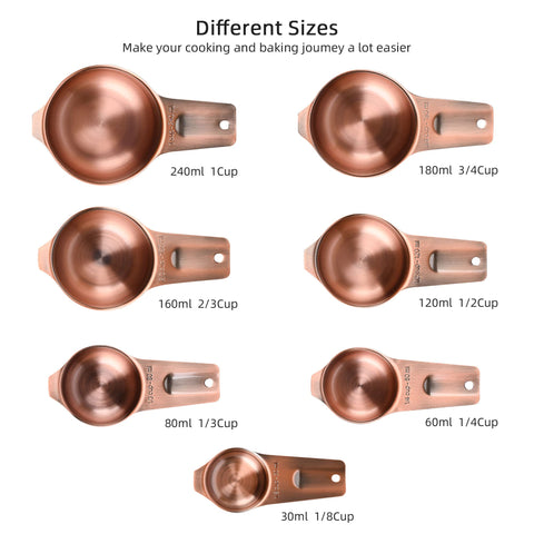 Smithcraft copper measuring cup 1/3 cup with smooth finish