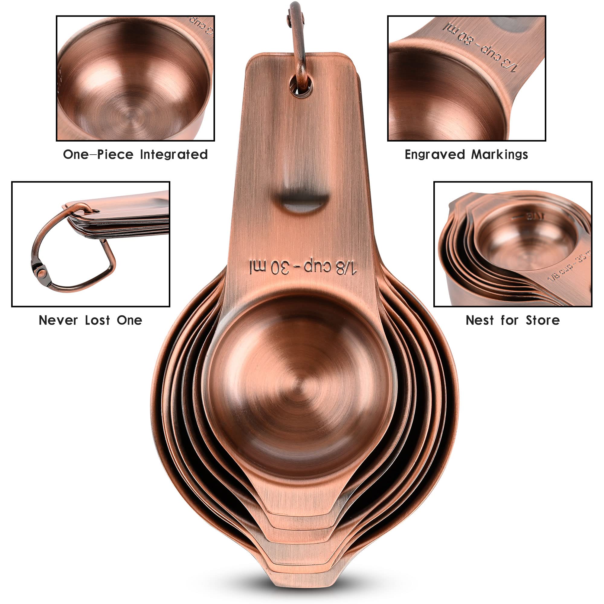 Smithcraft copper measuring cup 1/8 cup with reliable markings
