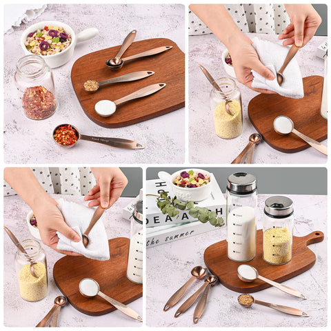 Compact storage solution from Smithcraft for organized kitchen measuring tools.
