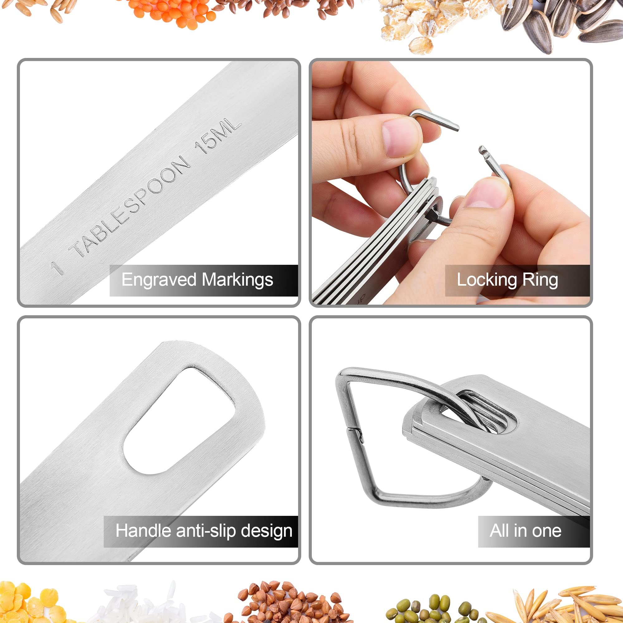 Smithcraft locking rings keep cups and spoons organized during storage.