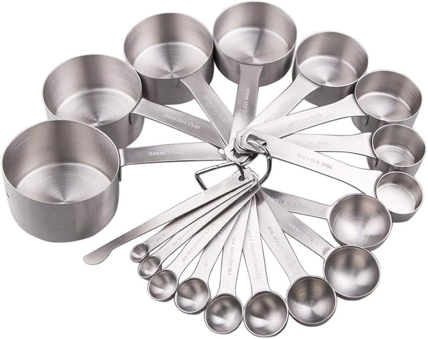 Smithcraft measuring cups and spoons set assembled for easy kitchen organization and accuracy.