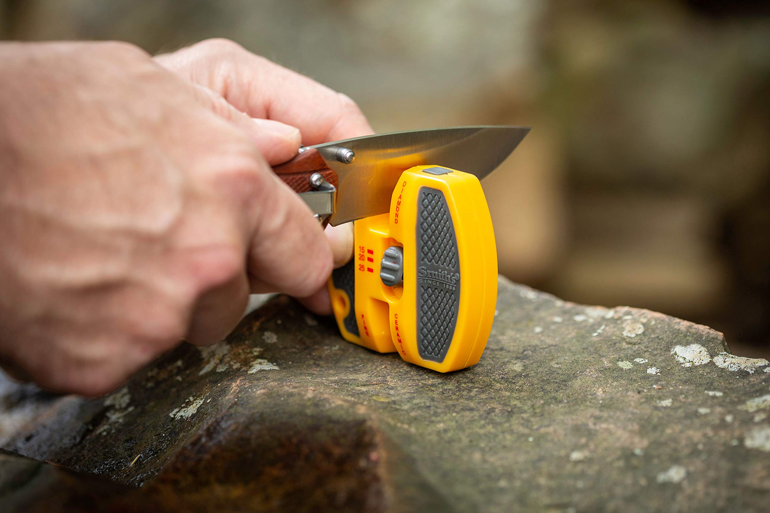Smith’s 50917 sharpener in use shows durable field performance.
