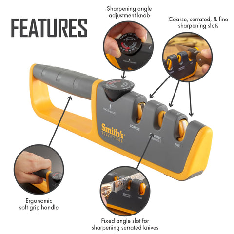Smith’s sharpener shows coarse stage for quick edge refinement