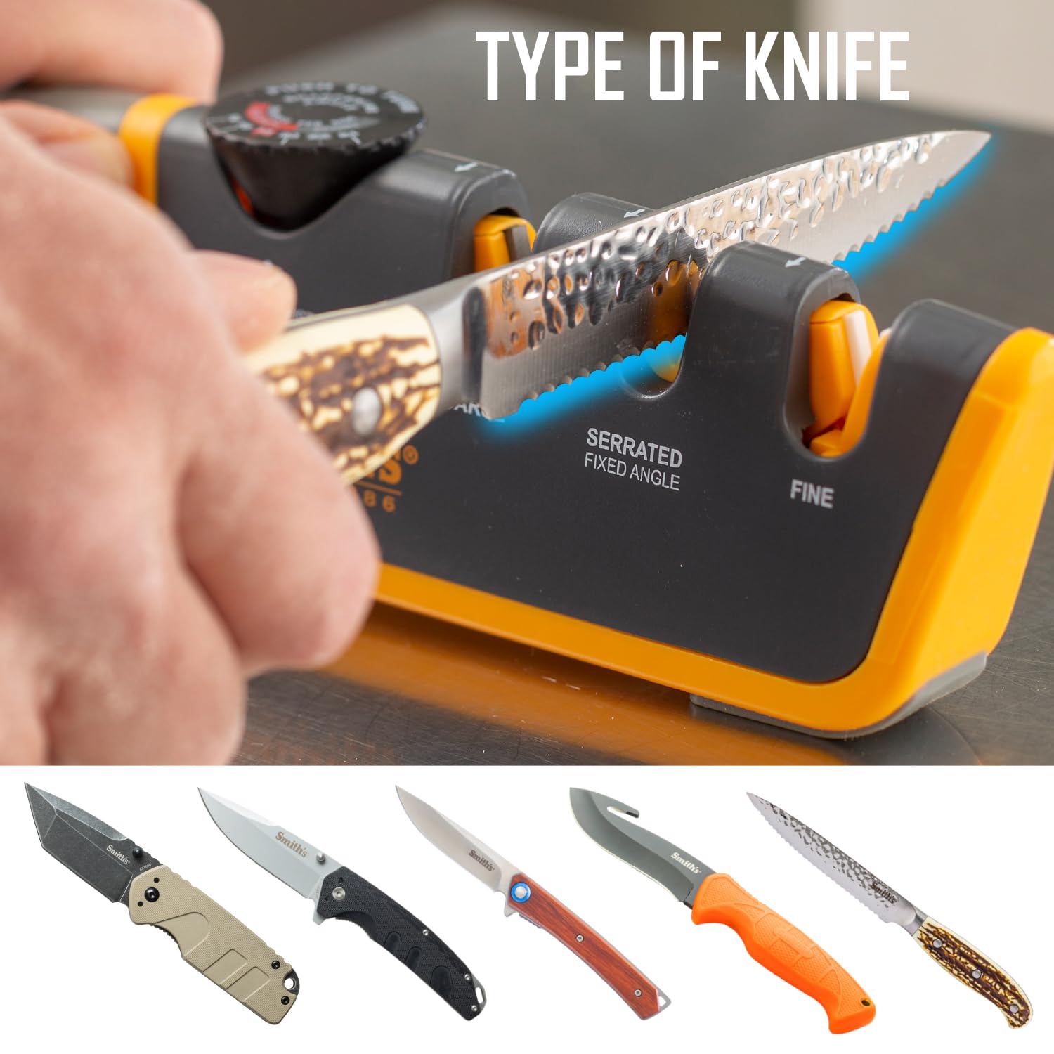 Smith’s non-slip base and soft grip enable comfortable sharpening