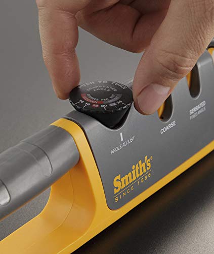 Smith’s adjustable sharpener side view highlights non-slip base for safer sharpening