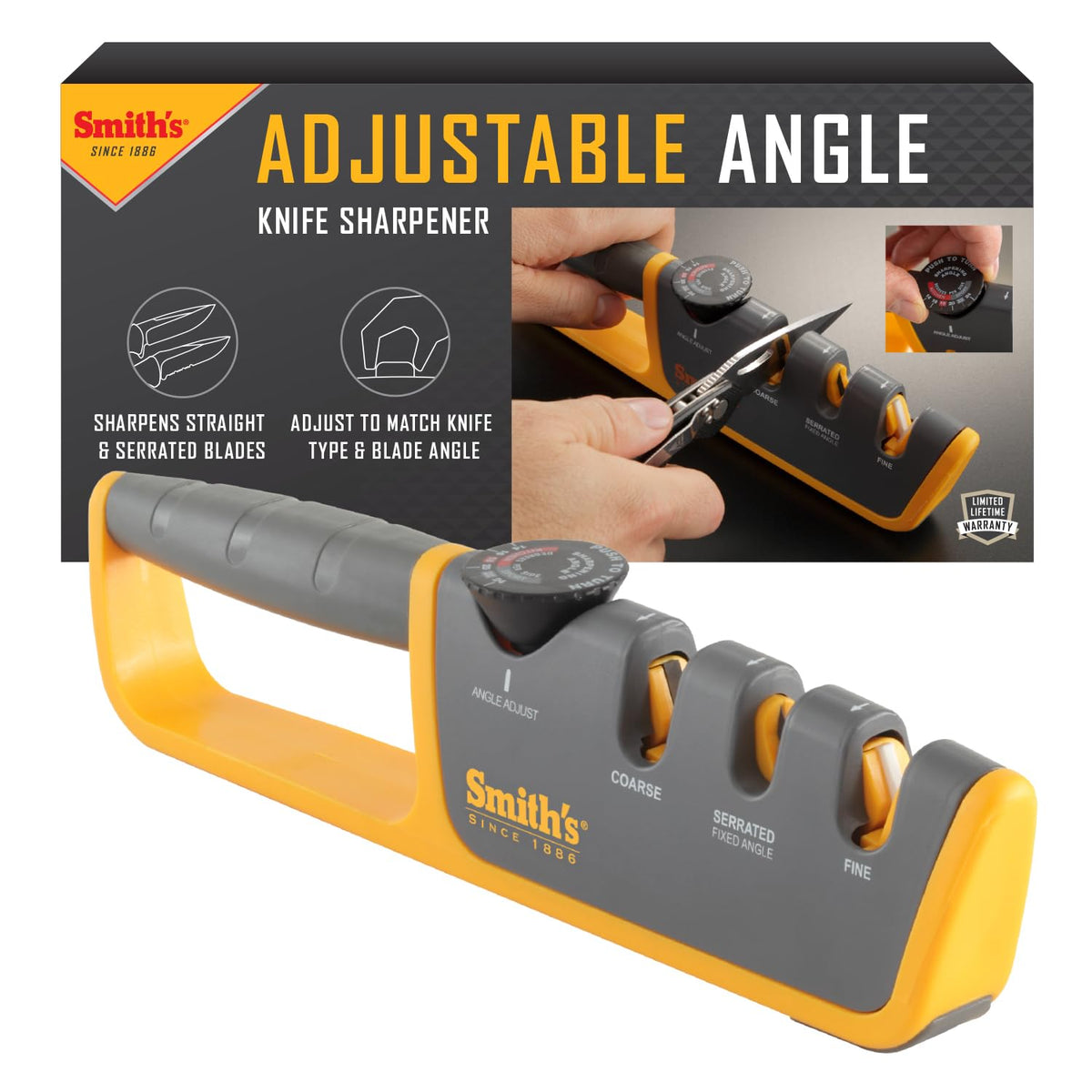 Smith’s S-50264 top view demonstrates precise edge care with six-angle dial