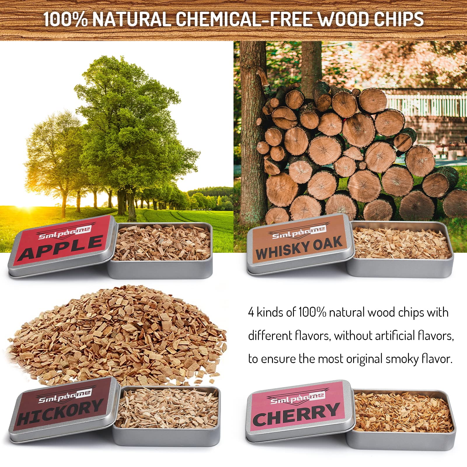 Smlpuame cherry wood chip flavor adds aromatic fruitiness.
