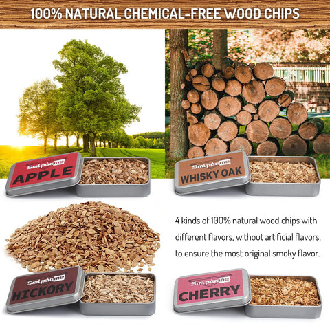 Smlpuame cherry wood chip flavor adds aromatic fruitiness.