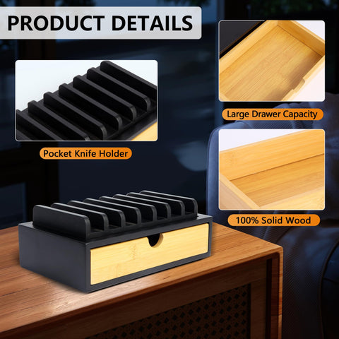 Smocchy drawer storage for knife accessories keeps lanyards and bits tidy.