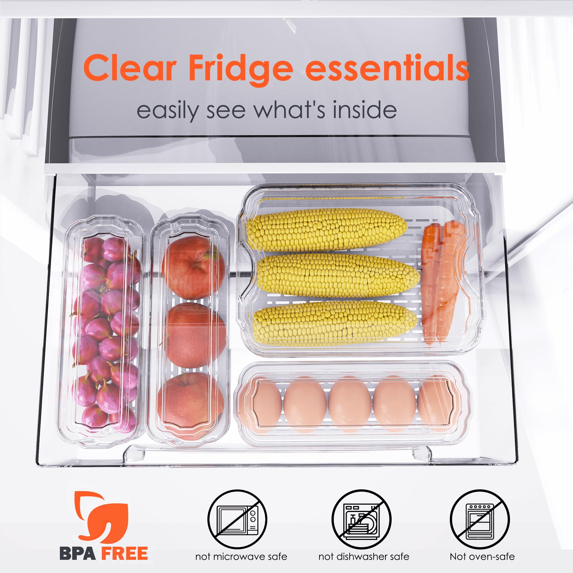 SMRCAD freezer storage with drain tray design elevates produce for dry storage.