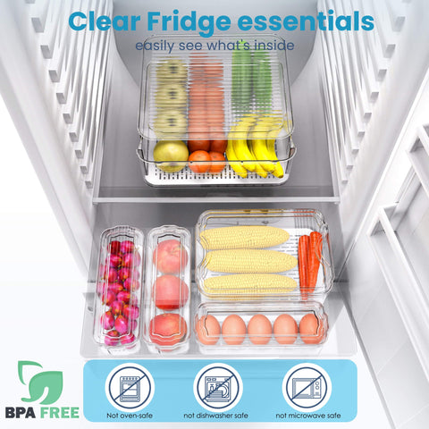 SMRCAD large clear fridge bin designed for big produce and bulky items