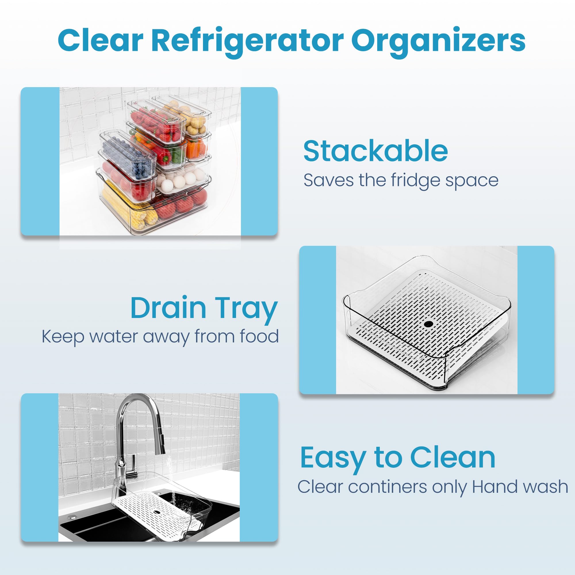 SMRCAD small clear fridge bins ideal for herbs and snacks