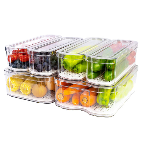 SMRCAD fridge organizers with lids provide clear visibility for better space management.