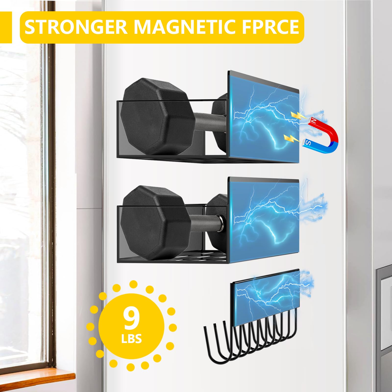 SMRCAD fridge spice rack with hook for versatile placement near appliances