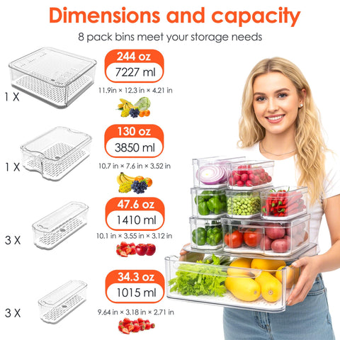 SMRCAD large fridge bin for organized produce storage