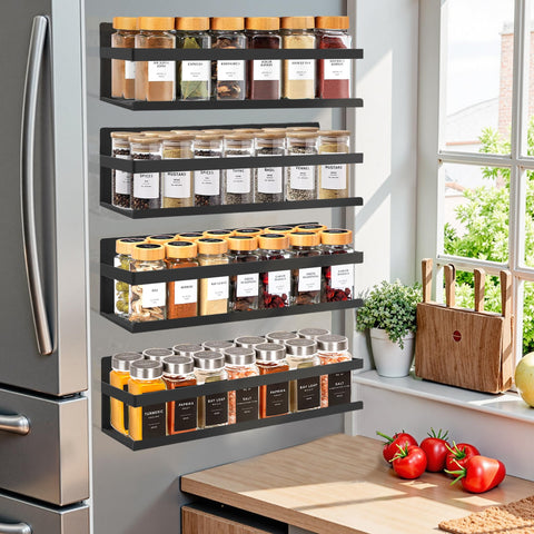 SMRCAD magnetic spice rack on fridge door adds accessible spice storage