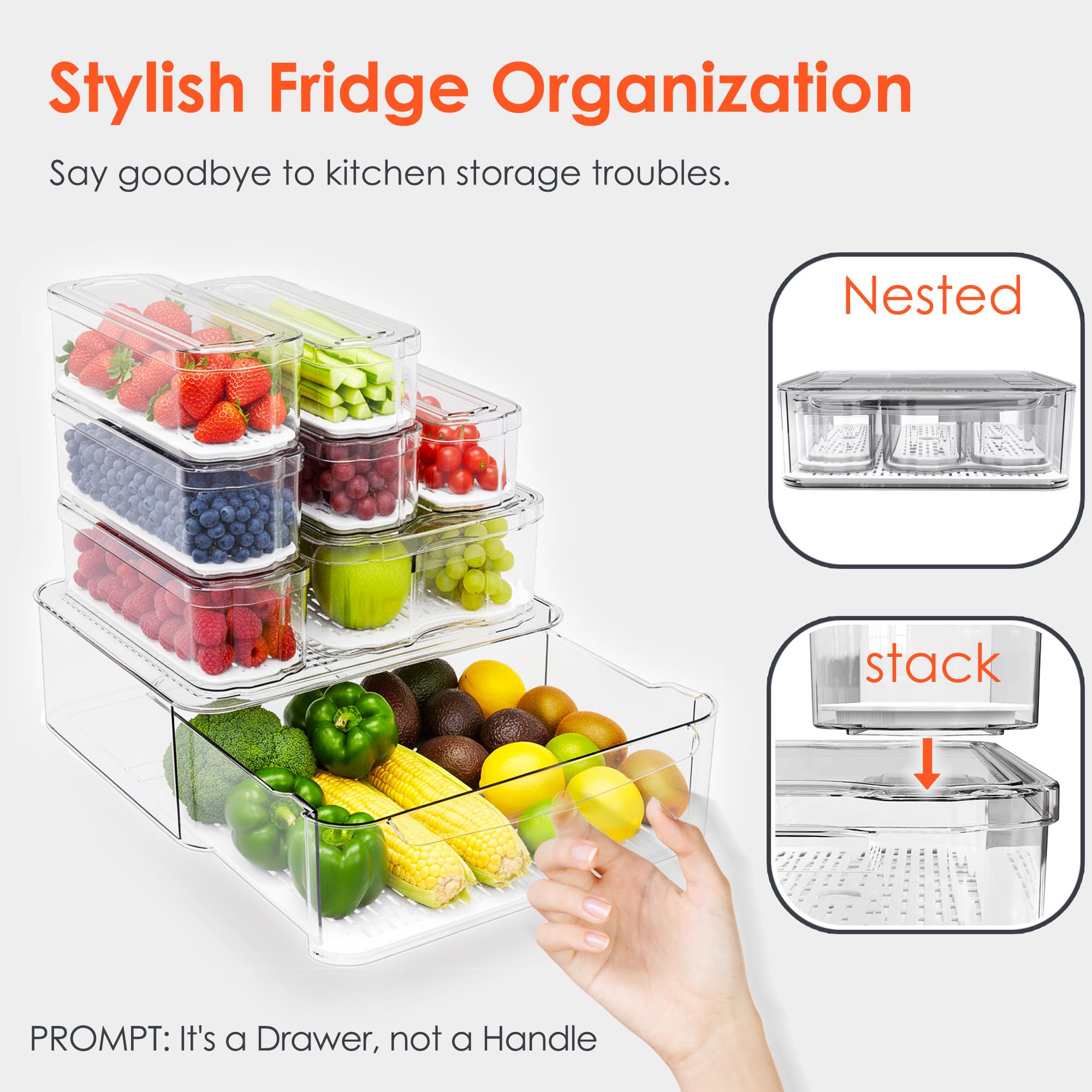 SMRCAD medium fridge bins for easy visibility and quick access
