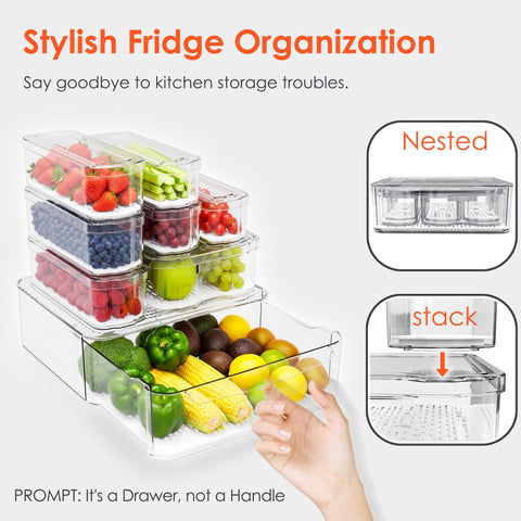 SMRCAD medium fridge bins for easy visibility and quick access