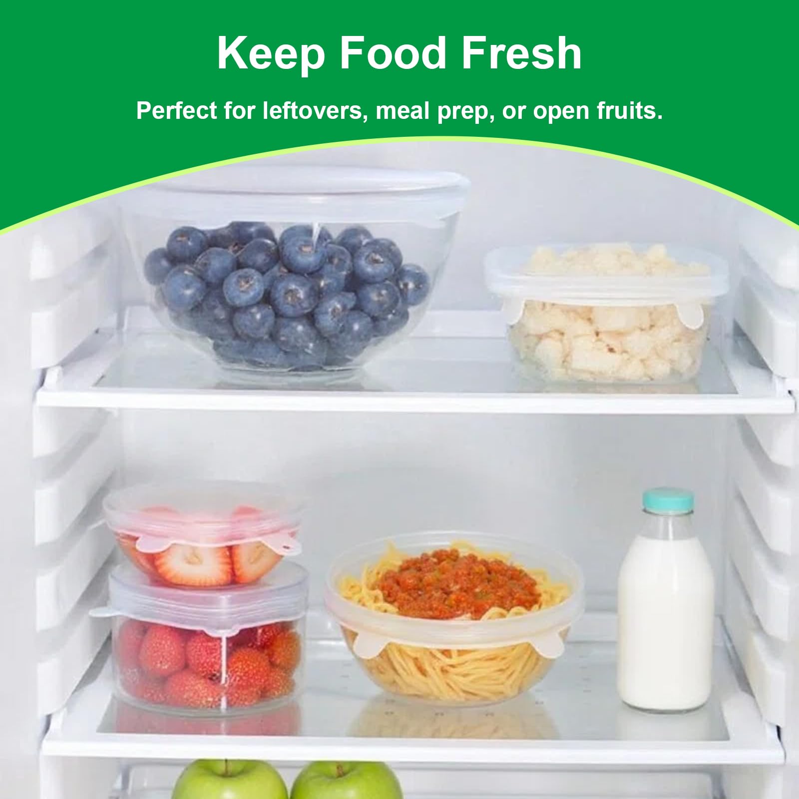 Smrtcol dishwasher-safe silicone lids simplify cleanup after meals and prep.