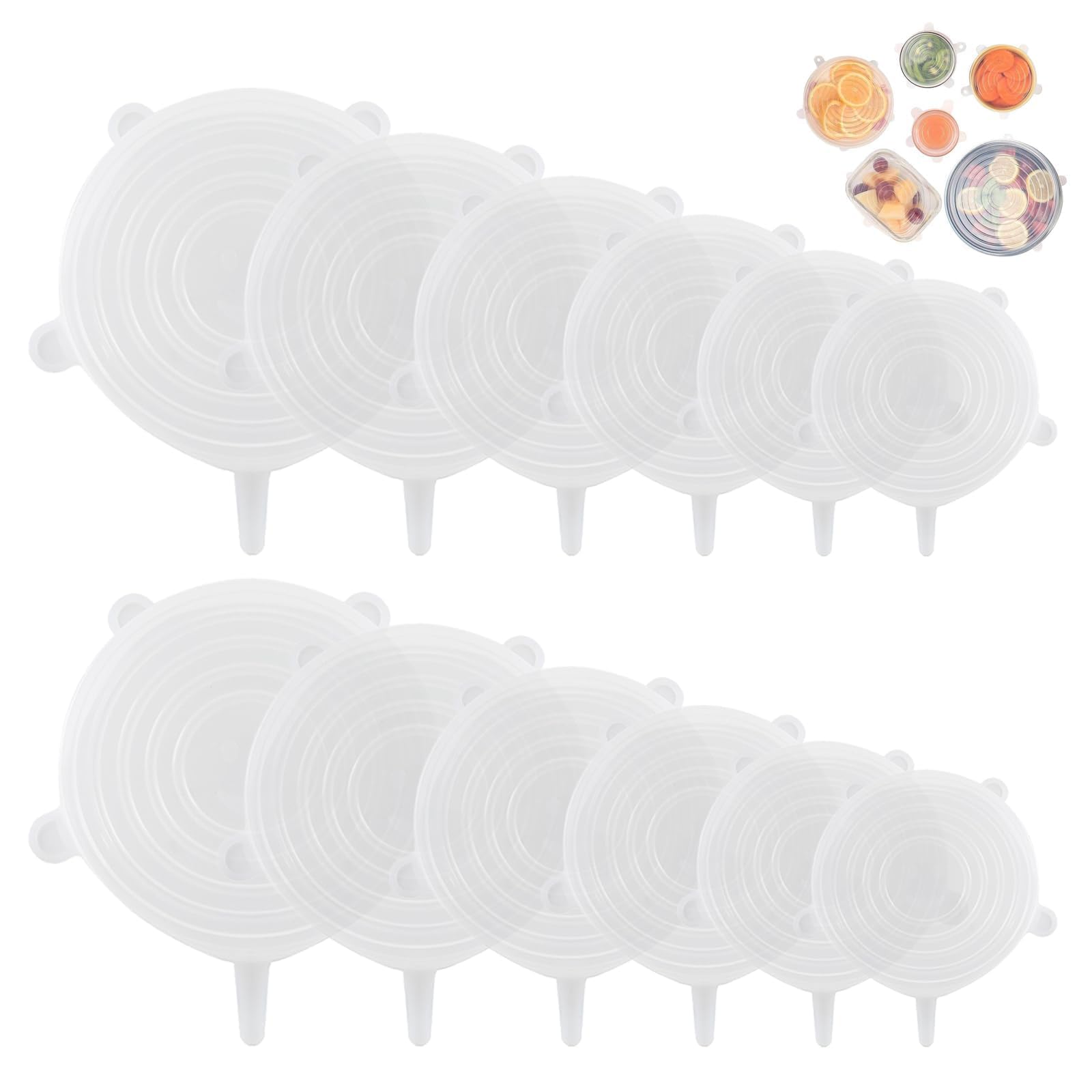 Smrtcol silicone stretch lids in a 12-pack provide airtight seal for bowls and leftovers.