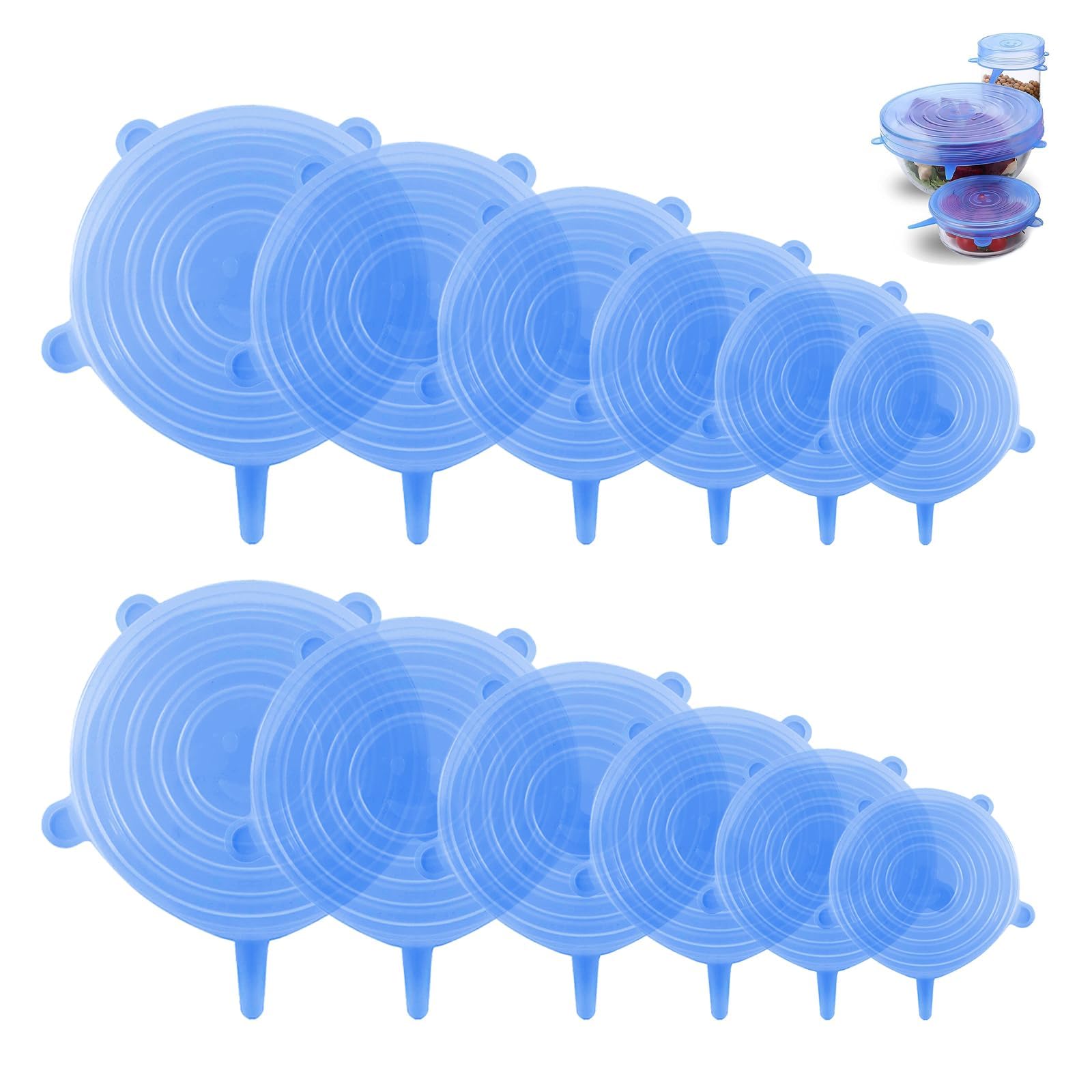 Smrtcol silicone stretch lid 2.6in fits bowls with airtight seal for leftovers