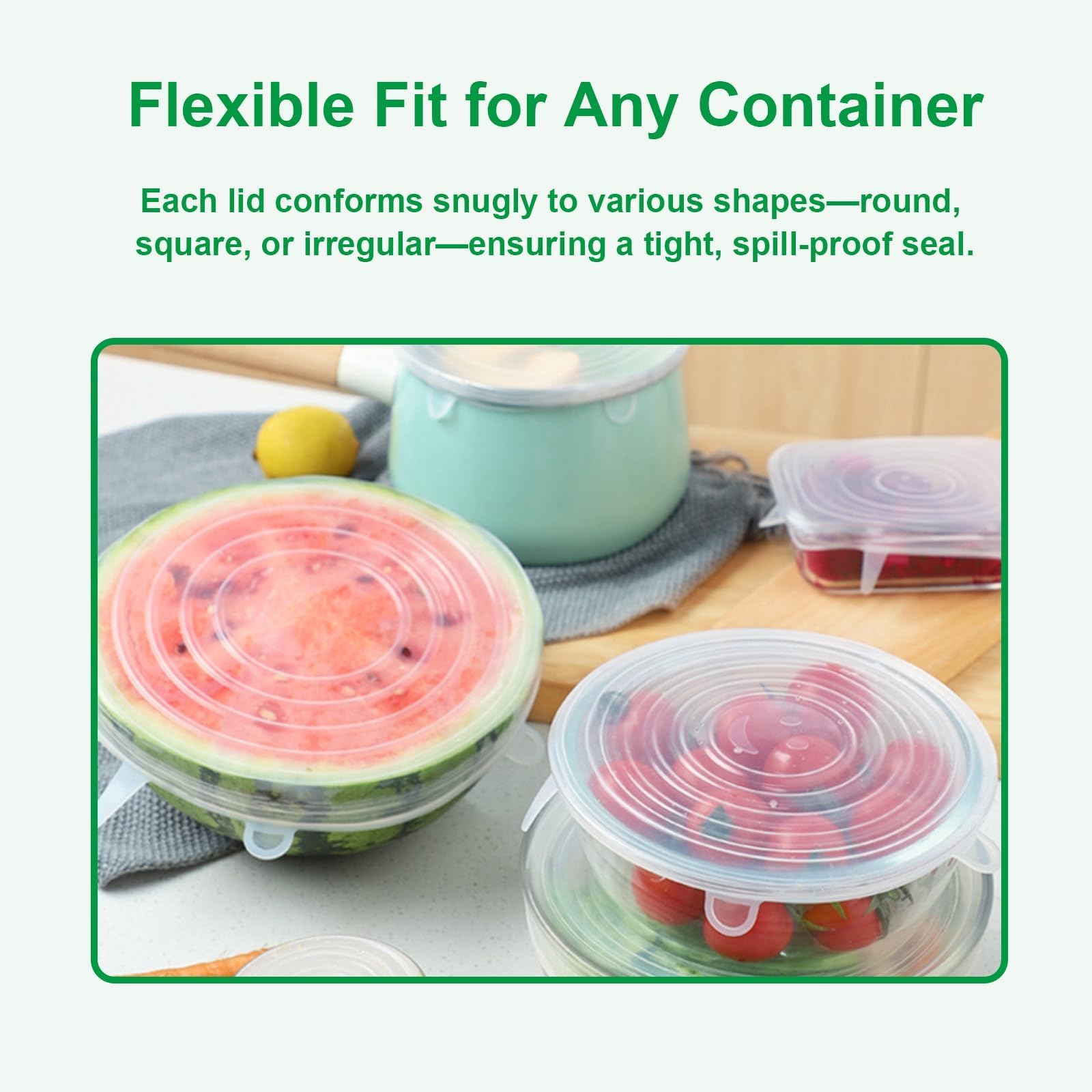 Smrtcol silicone stretch lid 5.5 inch ideal for meal prep containers