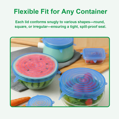 Smrtcol silicone stretch lid 5.5in versatile cover for jars and bowls