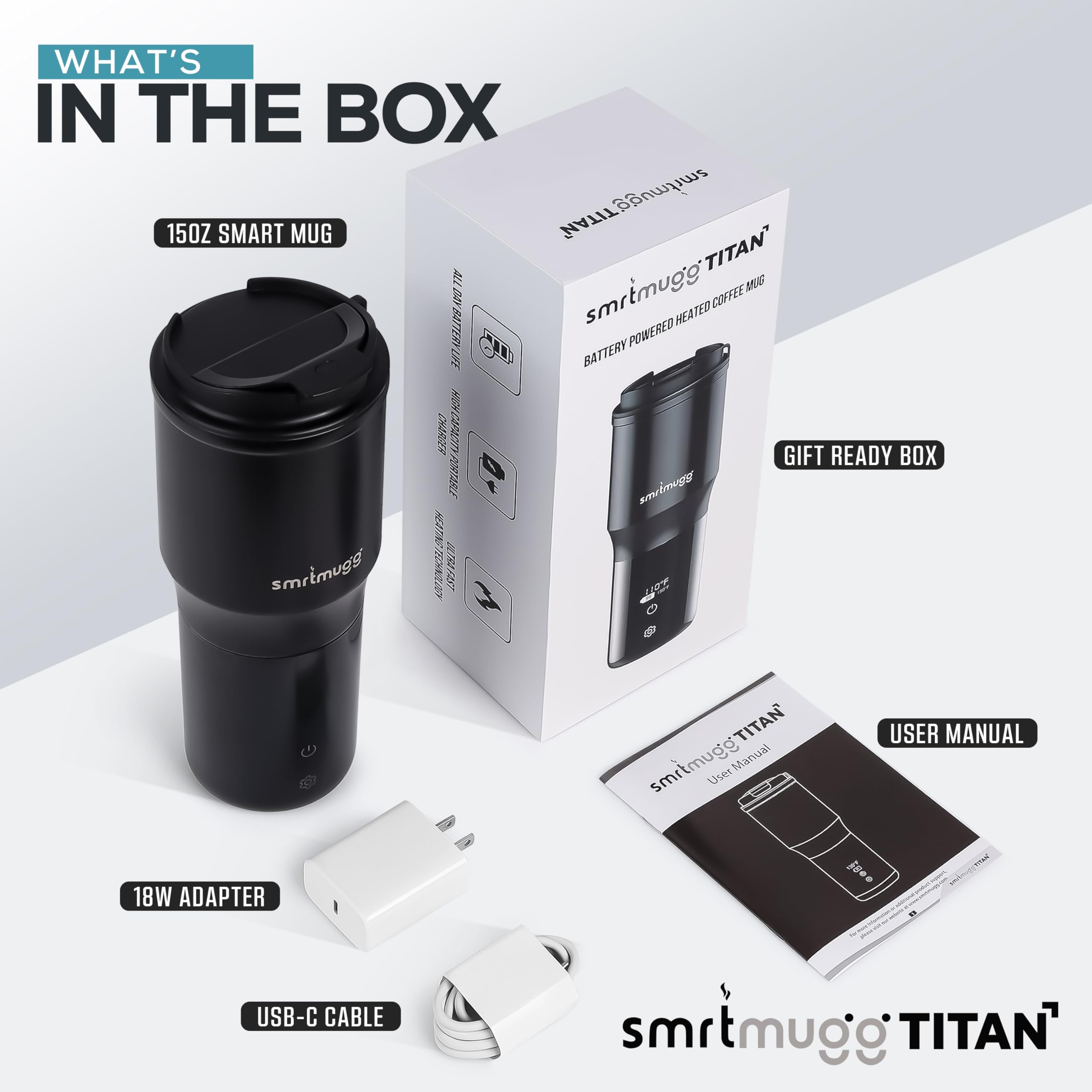 SmrtMugg TITAN vacuum insulation keeps drinks at the desired temperature.
