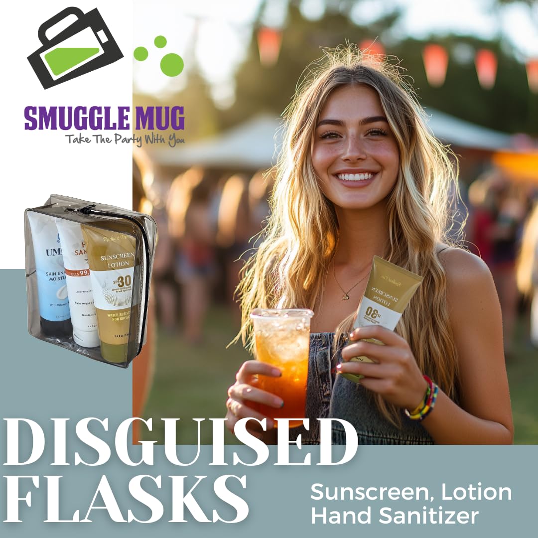 Smuggle Mug sunscreen flask 100ml for beach and travel days