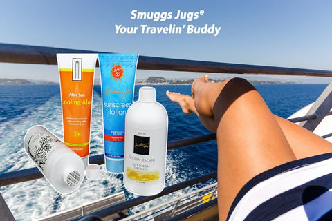 Discreet Smuggs Jugs containers blend with luggage for convenient packing.