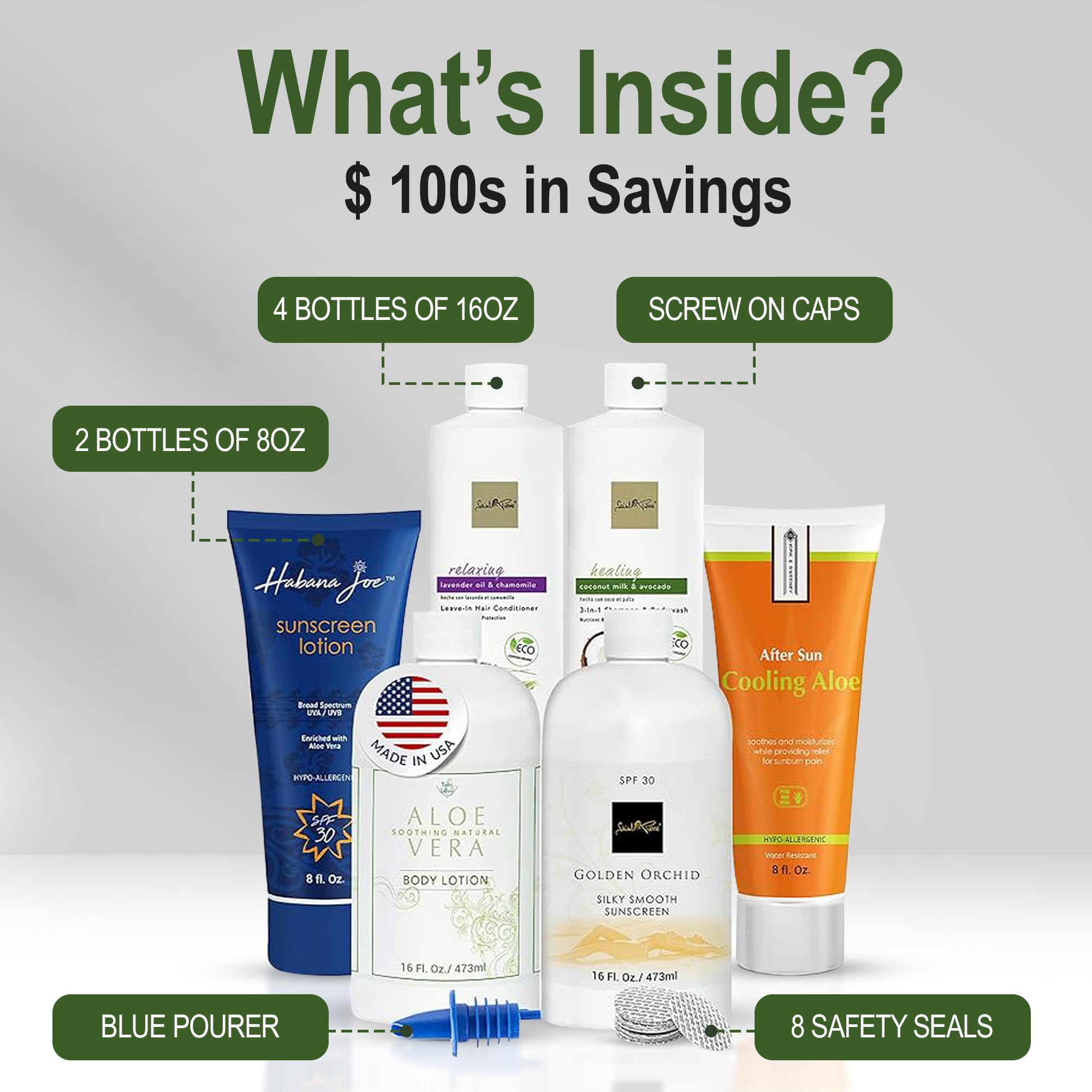 Food-grade plastic Smuggs Jugs kit supports portable personal care.