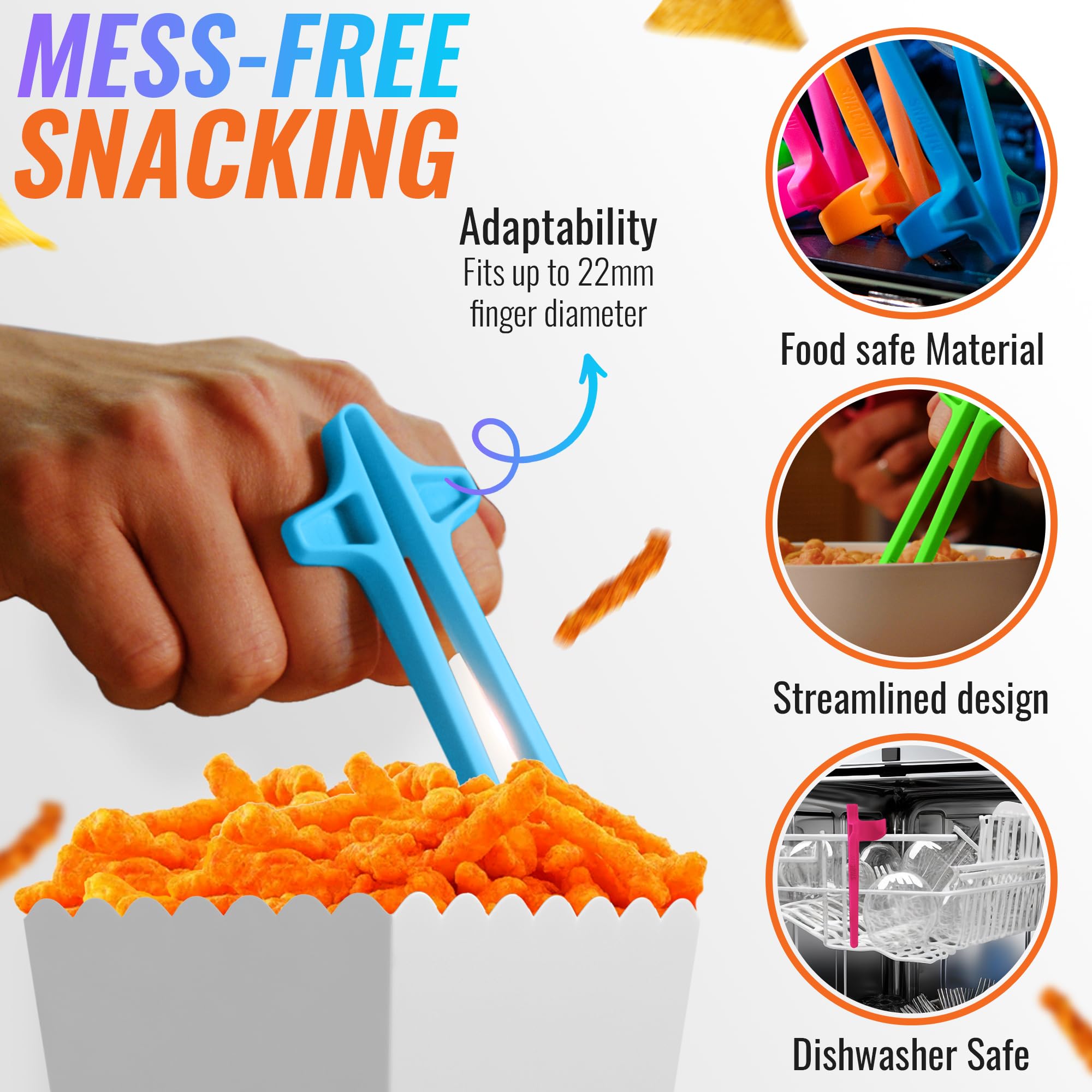 SNACTIV LITE gamer chopsticks neon pack 02 provide non-slip grip for precise actions mid-game