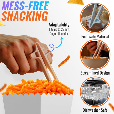 SNACTIV LITE gamers snacking setup keeps hands clean while playing.