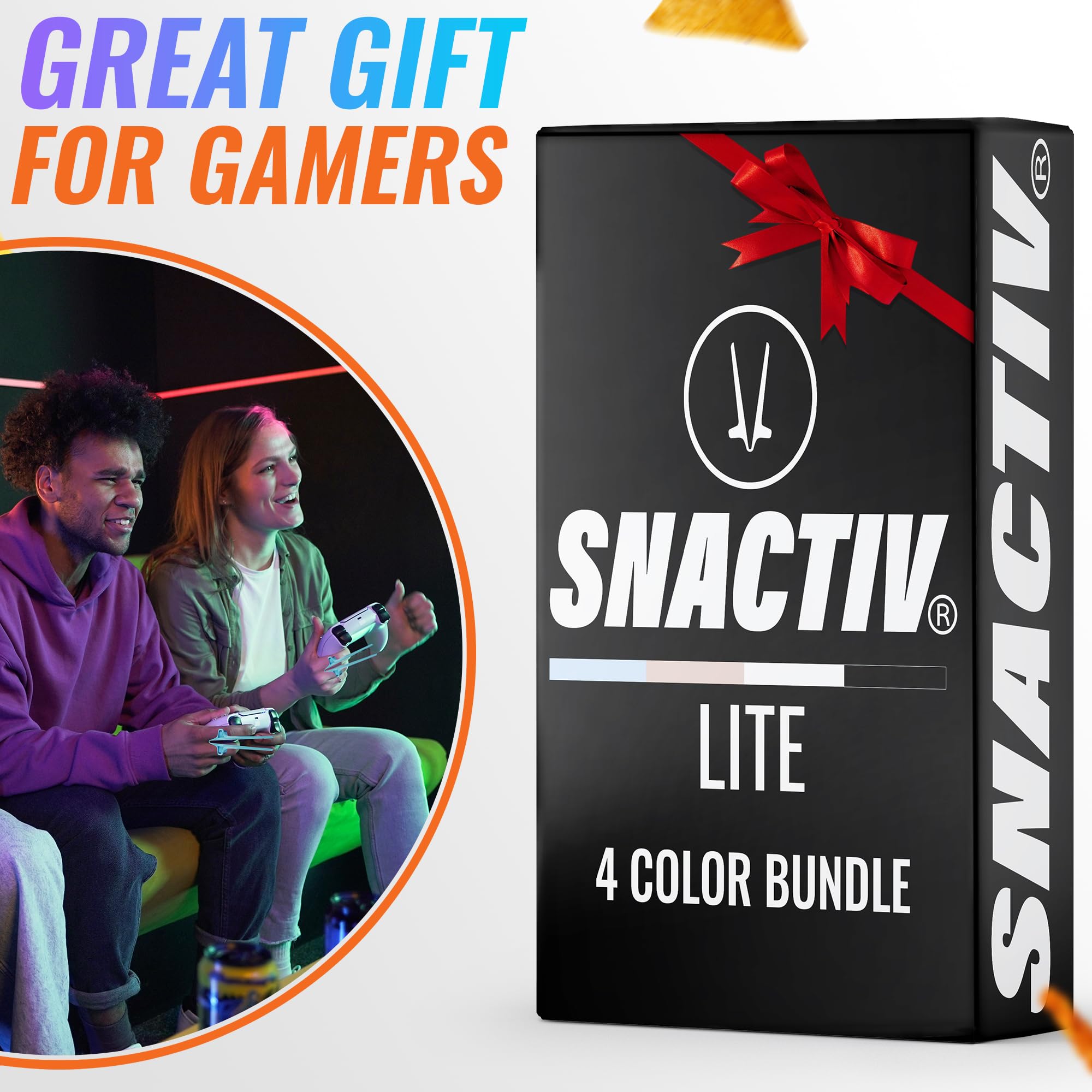 SNACTIV LITE US patent-protected innovative gaming snacking solution.
